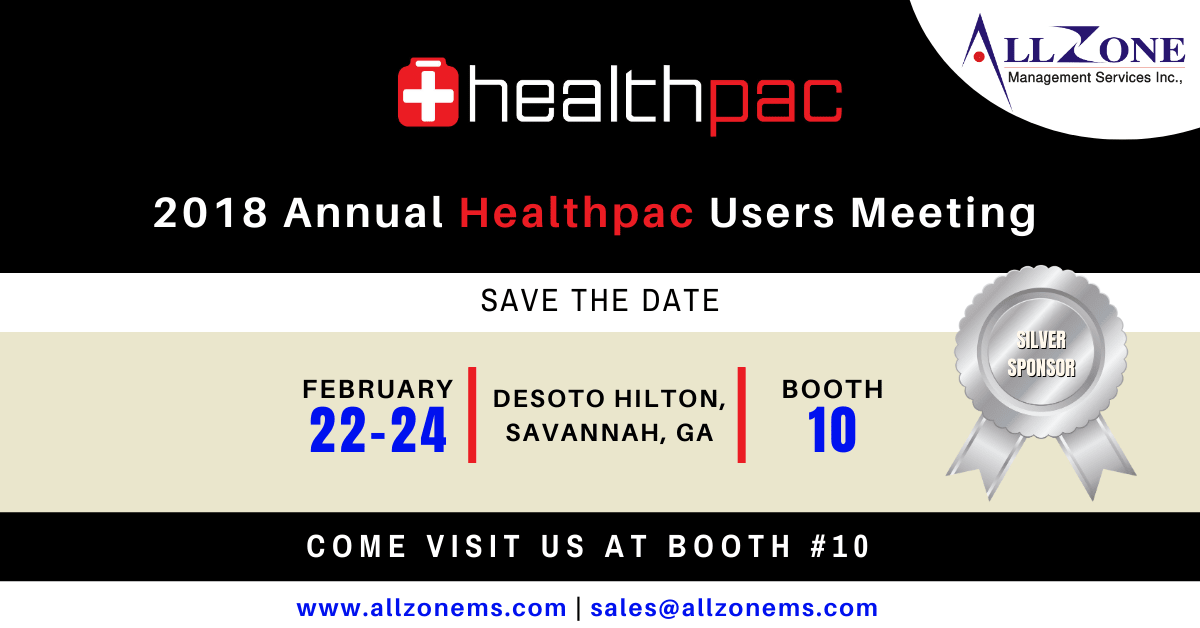 Allzone Management Services is a Silver Sponsor at the 2018 Healthpac User’s Meeting in Savannah, GA.